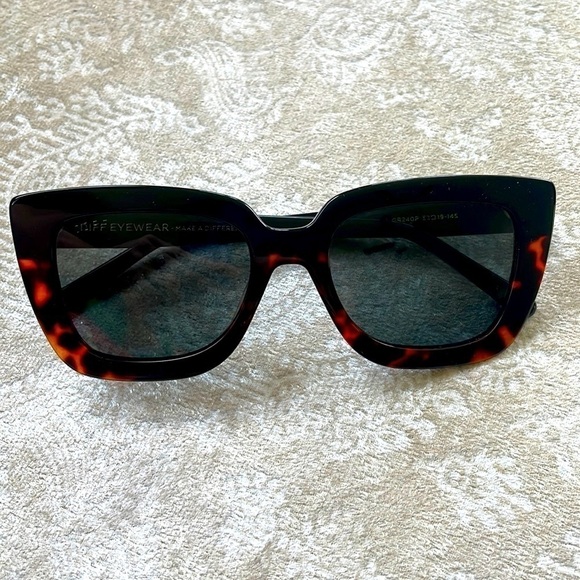 Brand New Diff Eyewear Runi Black Tortoise Grey Polarized Cat Eye Sunglasses main image 11